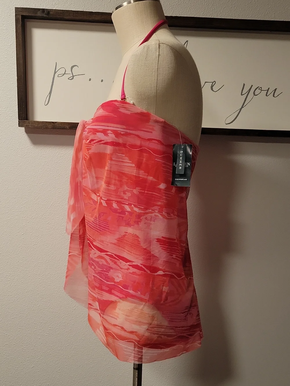Lauren Ralph Lauren Coral Reef Calypso Flyaway one-piece Swimsuit, NWT